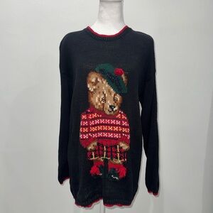 Vintage 1993 The Eagle’s Eye Teddy Bear Sweater – Size M